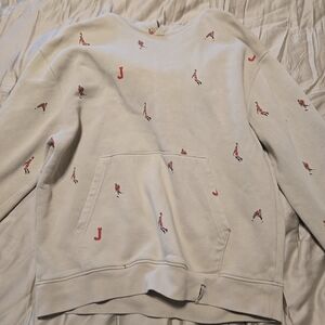 Jordan Cream Sweatshirt with Red Accents